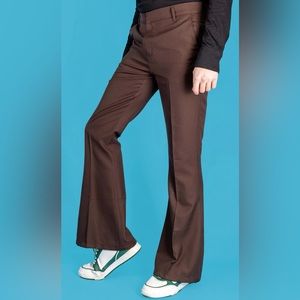 Run & Fly Vintage 60s 70s Brown Sixties Tailored Cut Bell Bottom Trousers.  NWT